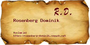 Rosenberg Dominik névjegykártya